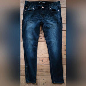 Express Black Skinny Jeans with Zipper Detail